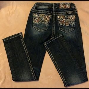 Miss Me Skinny jeans. Girls Size 7. Embellishments
